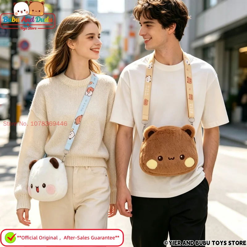 100% Official Original Panda Bubu And Dudu Plush Shoulder Bag Cute Cartoon Panda Bubu And Yier Plush Messenger Bag Couple Gift