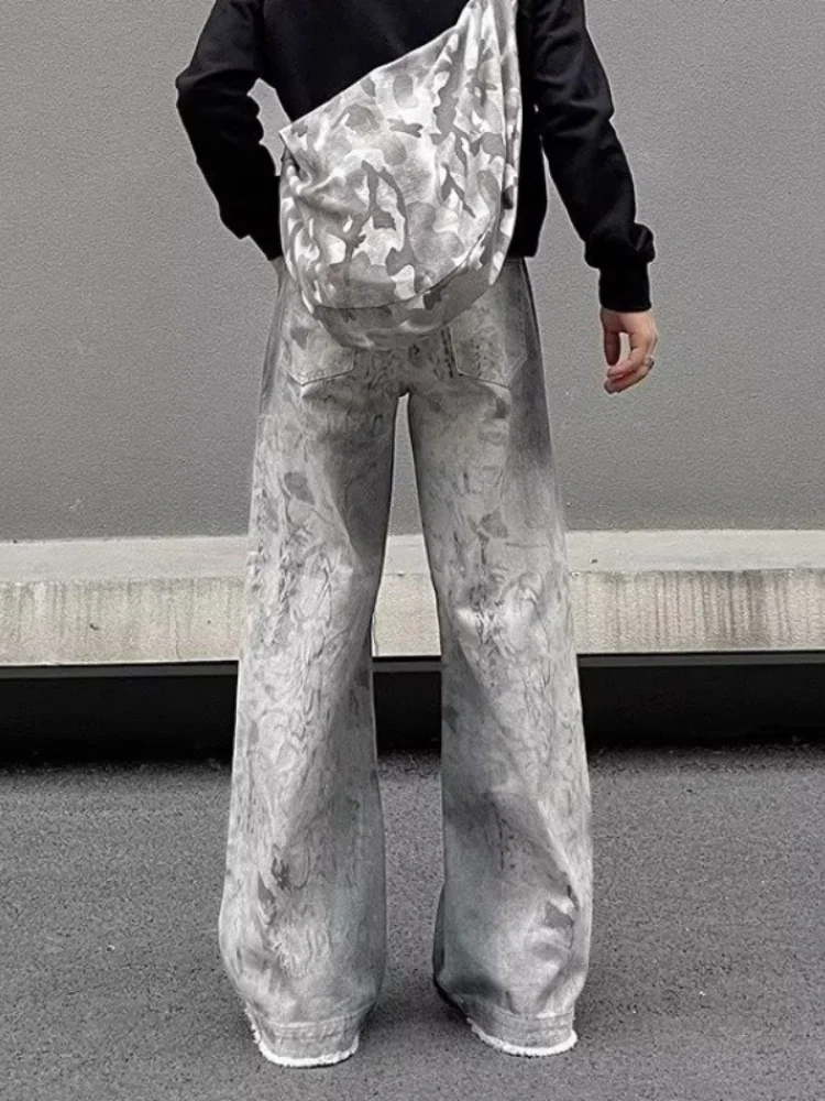 Trashy Y2K 2000S Schlangenmuster Schmutzige Waschung Baggy Jeans Hosen für Männer Kleidung Gothic Vintage Lange Hosen Pantalones Hombre – Detail 7