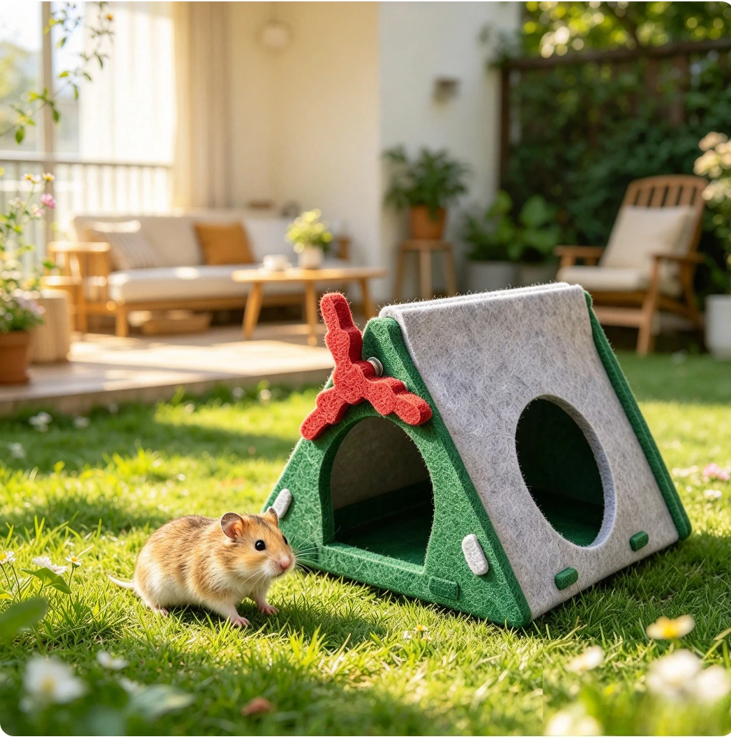 Felt Triangle Windmill Hamster Tent Hamster Villa Cabin Warm Nest Avoidance Golden Bear Four Seasons Global