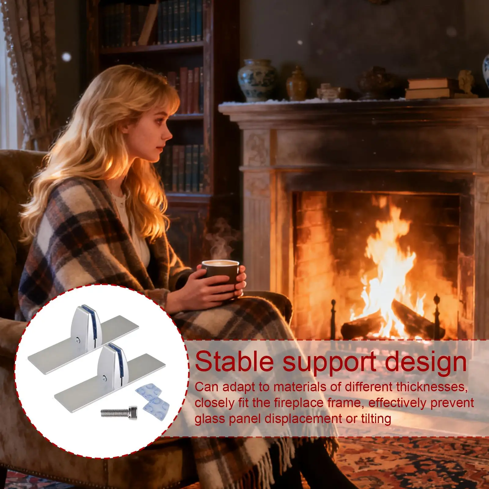 

Кронштейны для держателя камина, ножки, 2 шт., сверхпрочный аксессуар с регулируемыми зажимами, отдельно стоящие кронштейны для пожарной двери