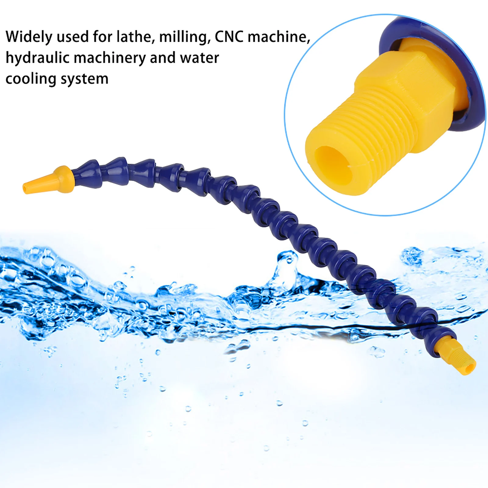 

Flexible Coolant Hose, 10pcs Flexible Plastic Water Oil Coolant Pipe 1/8BSPT Thread Hose for Lathe CNC