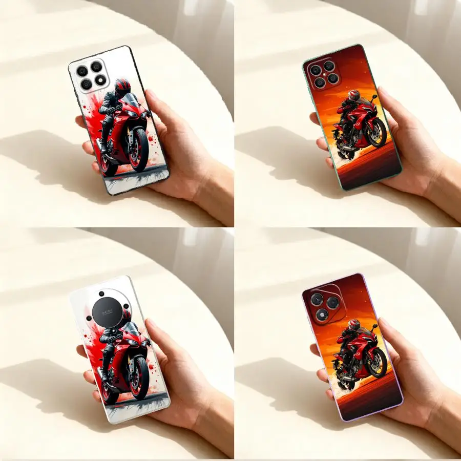 Чехол для Honor X9b X8a X9D X5c X8b X7a X9C X7d X9a X7b, мягкий чехол для телефона, красный, спортивный, мотоциклетный