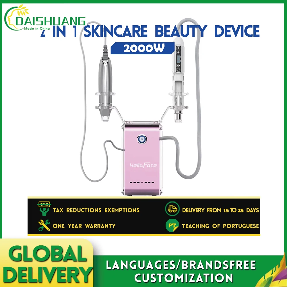 Non-invasive mesogun facial machine with EMS eye vacuum roller microcurrent eye massage 2 in 1 Skin Care Beauty Device