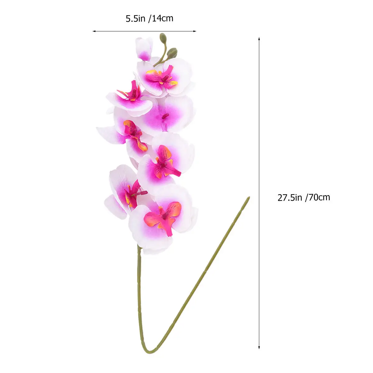 2Pcs Imitation Orchid Simulation Flowers White Fake Flower for Interior Home Wedding Party Door Wall Decoration Artificial Plant