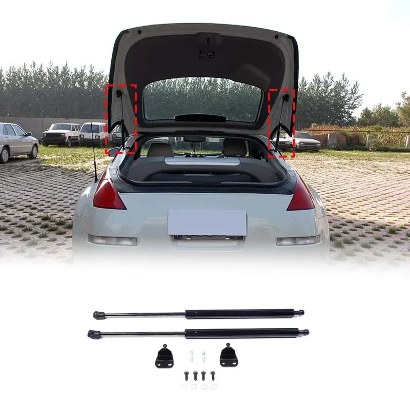 

Carbon steel Black For Nissan 350Z 2003-2008 Car trunk tailgate hydraulic rod slow down rod car modification accessories 2Pcs