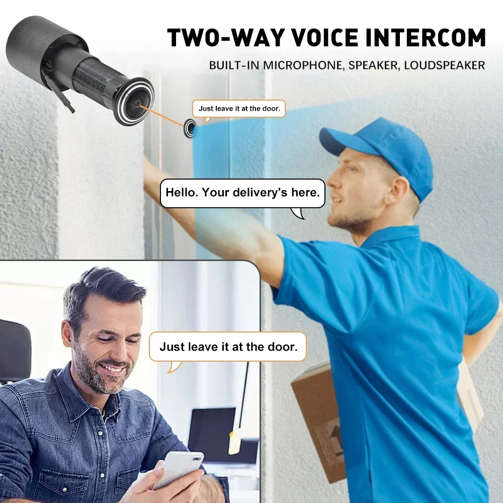 3MP HD 2.4G/5G WiFi Door Viewer Camera Video-Eye Peephole with Motion Detection & 2-Way Audio, Tuya Smart Life For Home Security