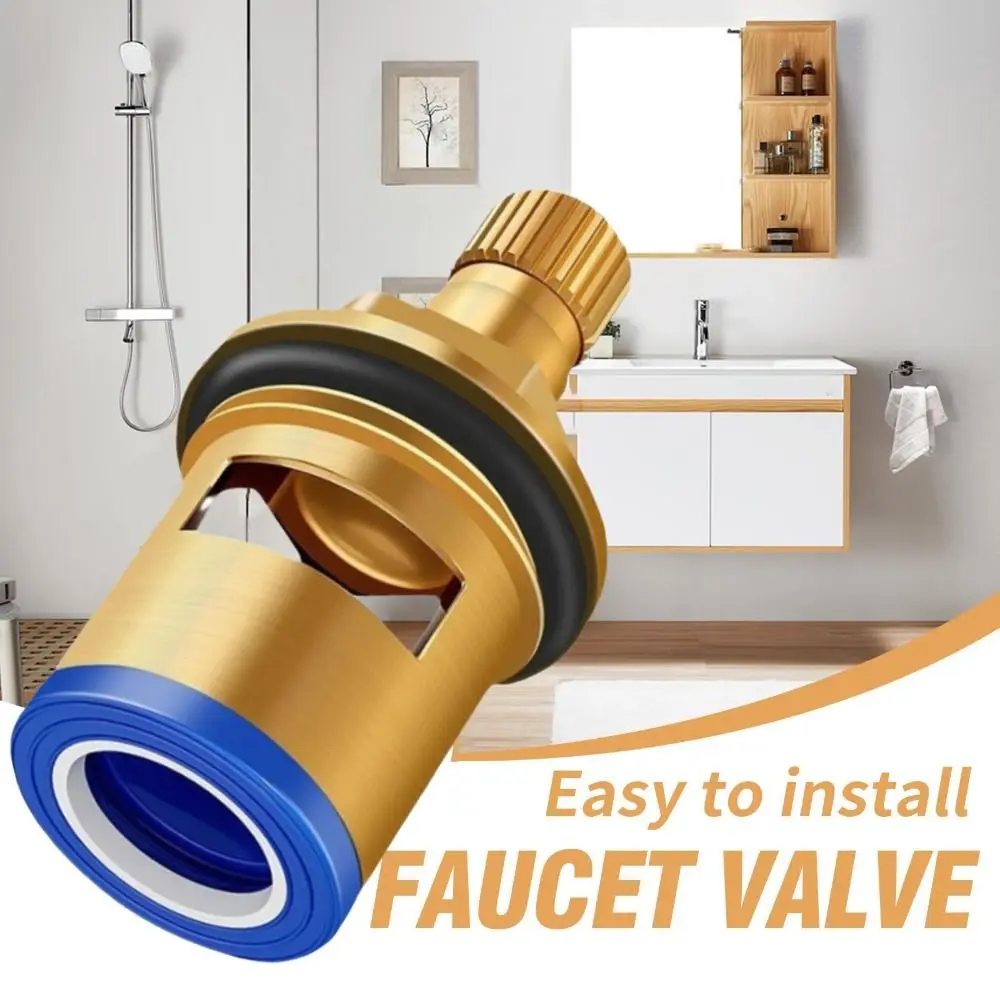 

Brass Material Faucet Valve Core Threaded Design Hot and Cold Faucet Cartridge Durable Ceramic Valve Faucet Inner Valve