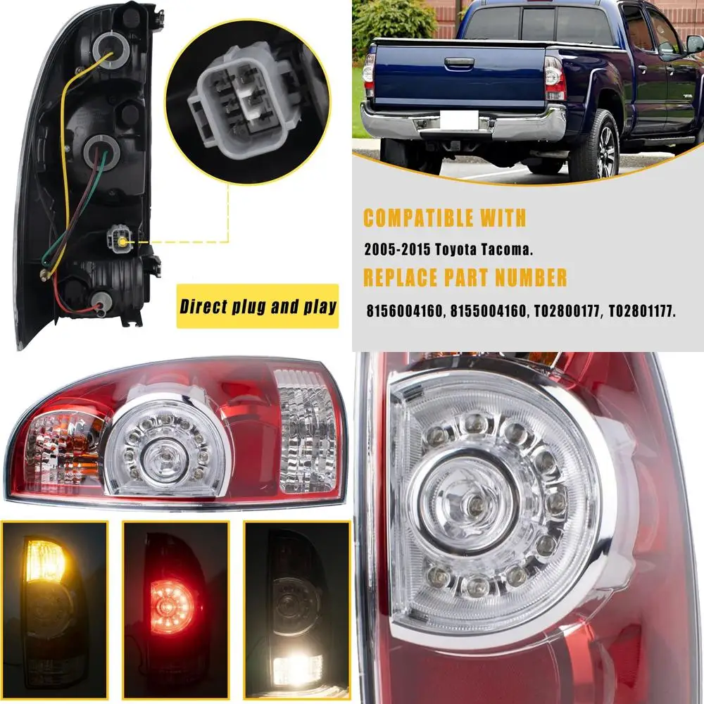 

Правый светодиодный задний фонарь со стороны пассажира на Toyota Tacoma 2005-2015 гг., включает лампу и жгут проводов