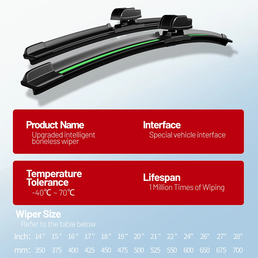 2PCS Front Wiper For Ssangyong G4 Rexton 2017-2025 Silent Durable High Quality Windshield Wiper Blades Accessories 2022 2024 view 6