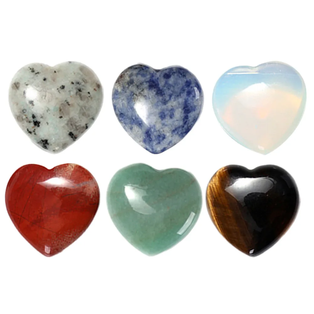 

6 Pcs Shaped Crystal Stones 2cm Polished Gem Decorative Meditation Crystals naments Multicolor Set Office Home Table Decor