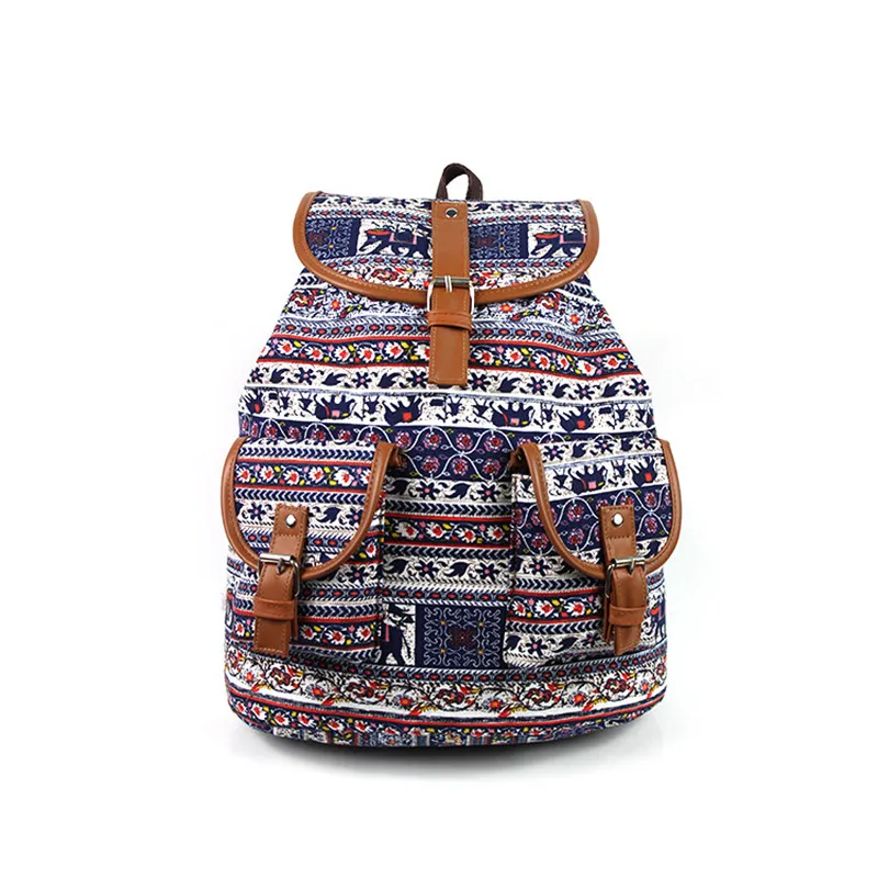 New Ethnic Style Backpack Canvas School Bag Retro Backpack Travel Backpack Laptop Plecak Damski Women Backpacks Sac Bolsos