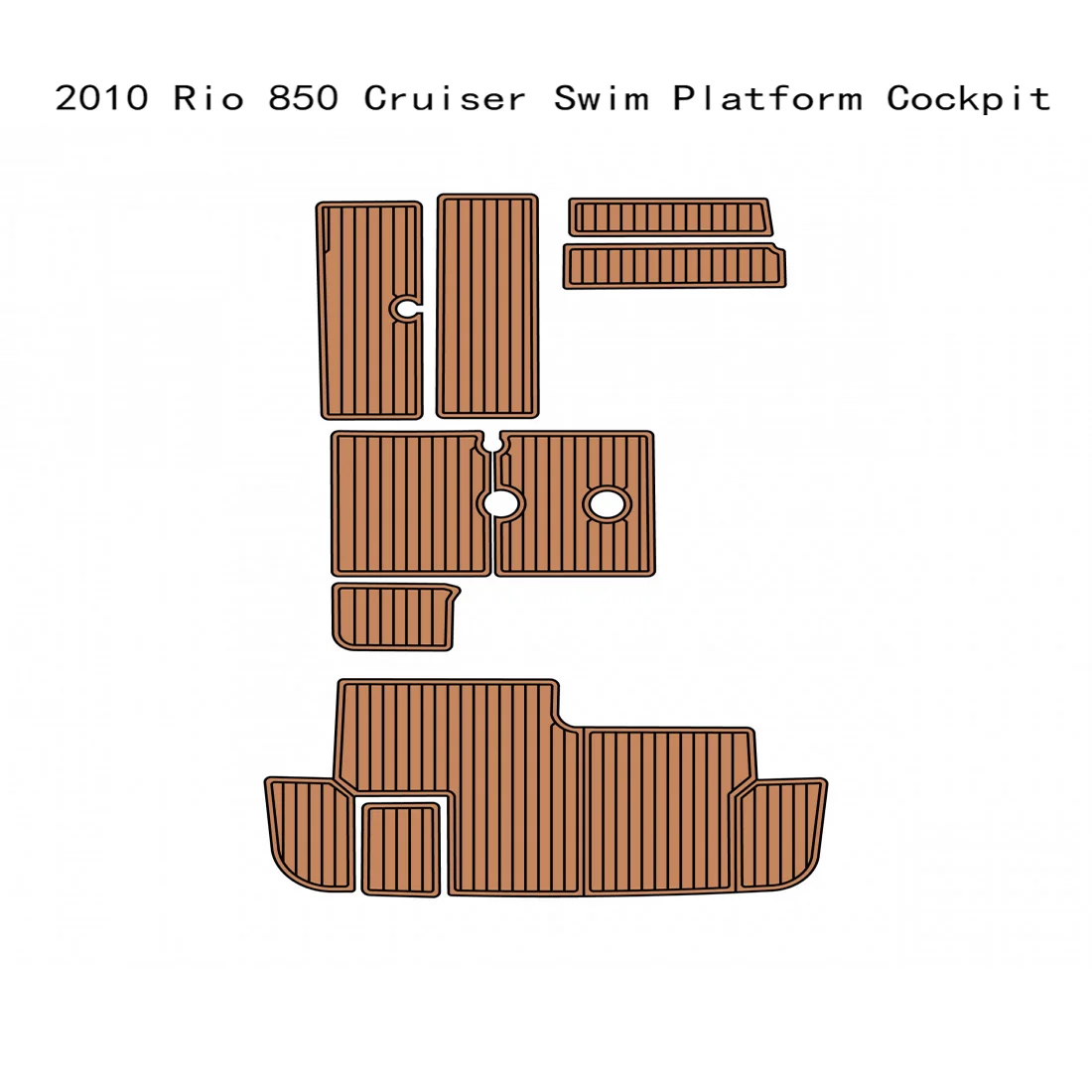 

2010 Rio 850 Cruiser Swim Platform Cockpit Boat EVA Faux Teak Deck Floor Pad