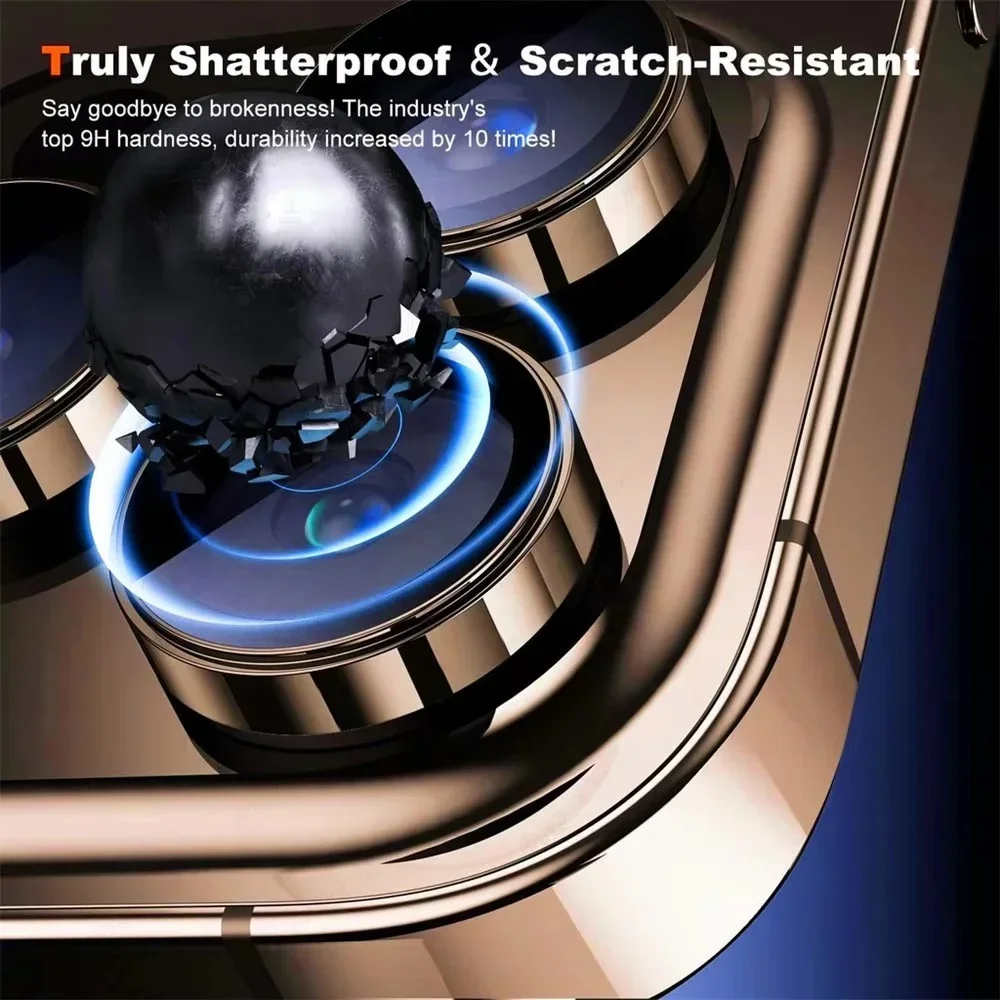 2-3 قطعة حامي عدسة الكاميرا الزجاج ل 16 17 15 14 13 12 11 برو ماكس حلقة معدنية صغيرة عدسة زجاج واقي آيفون 16 15 زائد #1