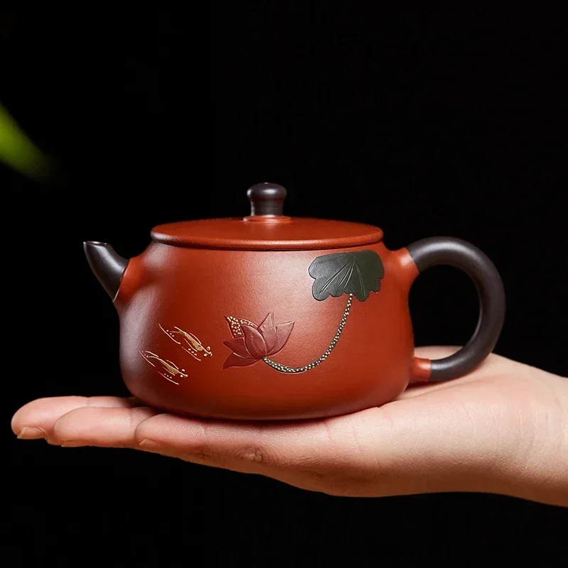 Handmade Authentic Purple Clay Teapot Large Mouth Stone Ladle Small Capacity Teapot Single Teapot Household Ceramic Tea Set