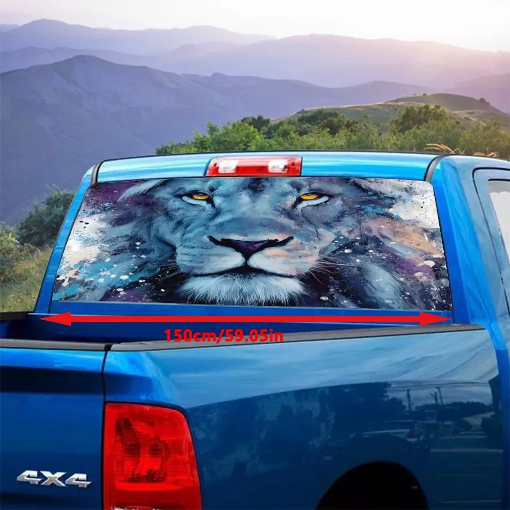 Splashed ink lion PVC material self-adhesive waterproof car rear window sticker, easy to paste without falling off, waterproof a