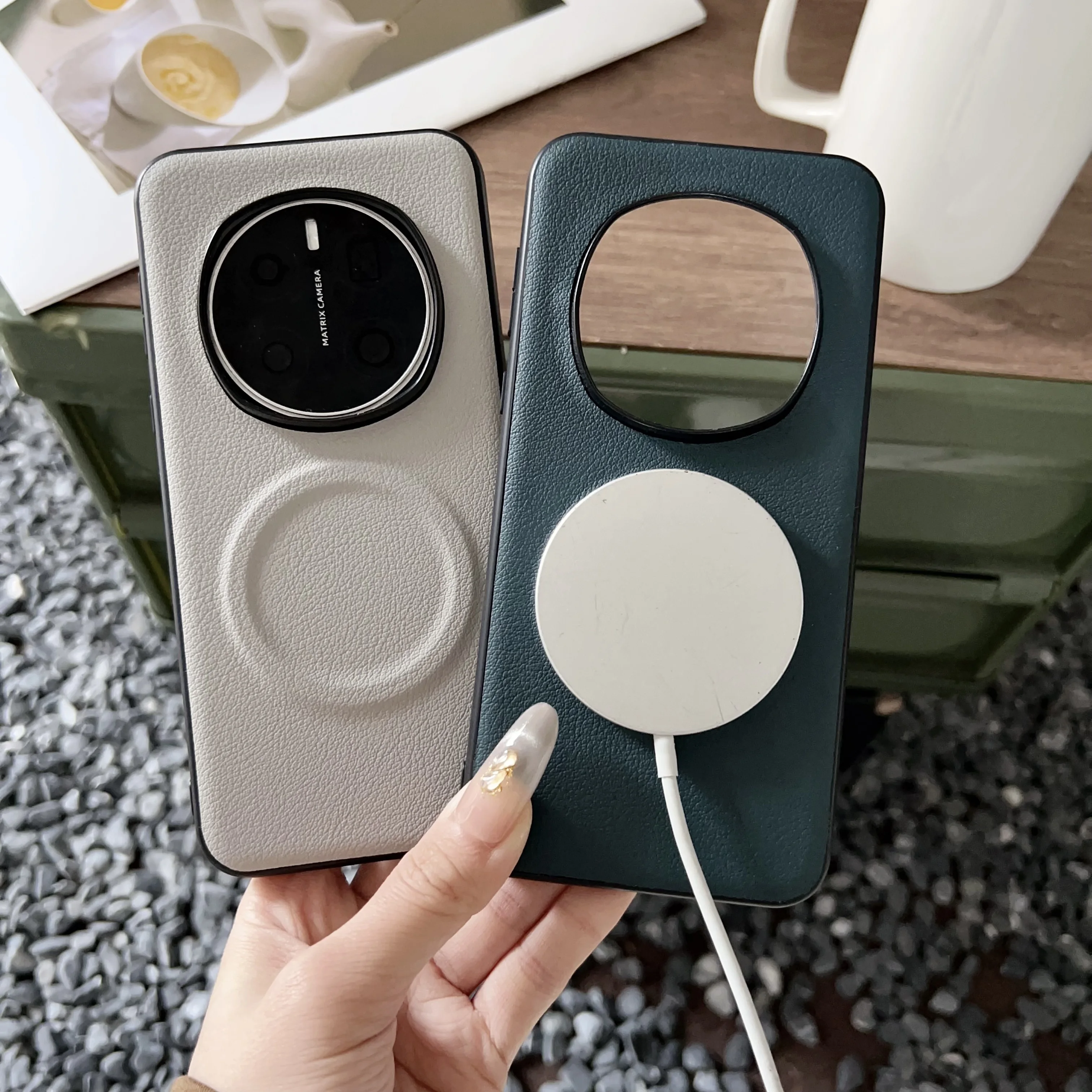 

Для Honor Magic7 Pro простой кожаный магнитный чехол с беспроводной зарядкой Honor Magic6 Pro Защита объектива задней камеры Funda Para