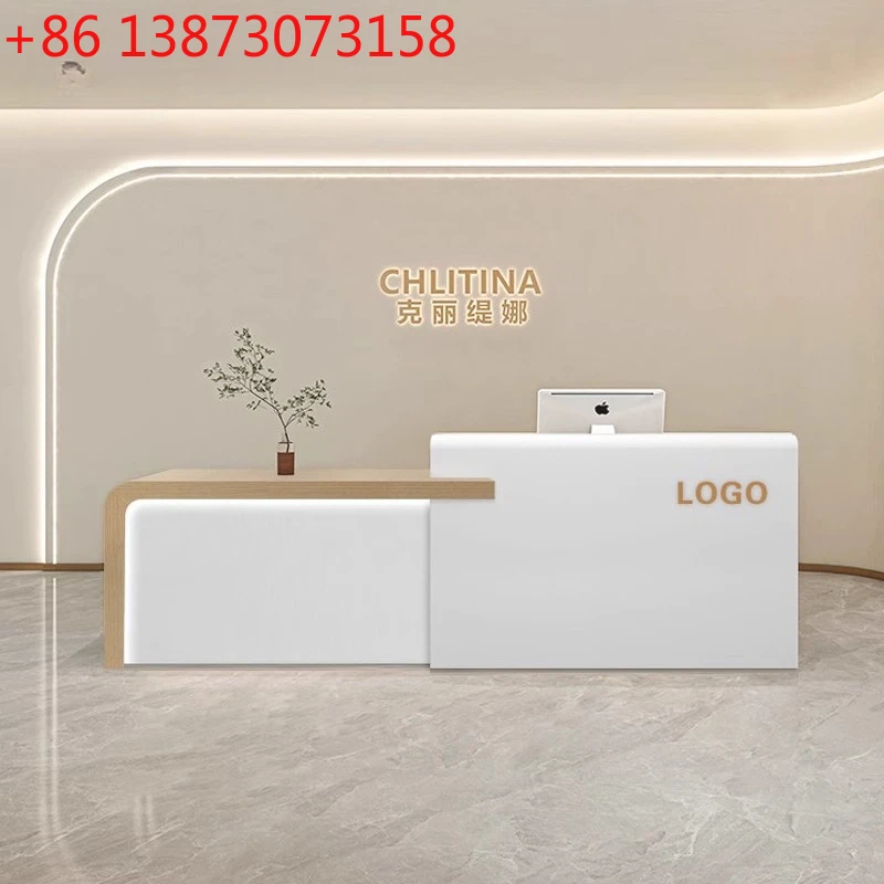 Beauty salon Bar table Clothing store checkout page Pet clinic consultation desk Curved paint company reception desk