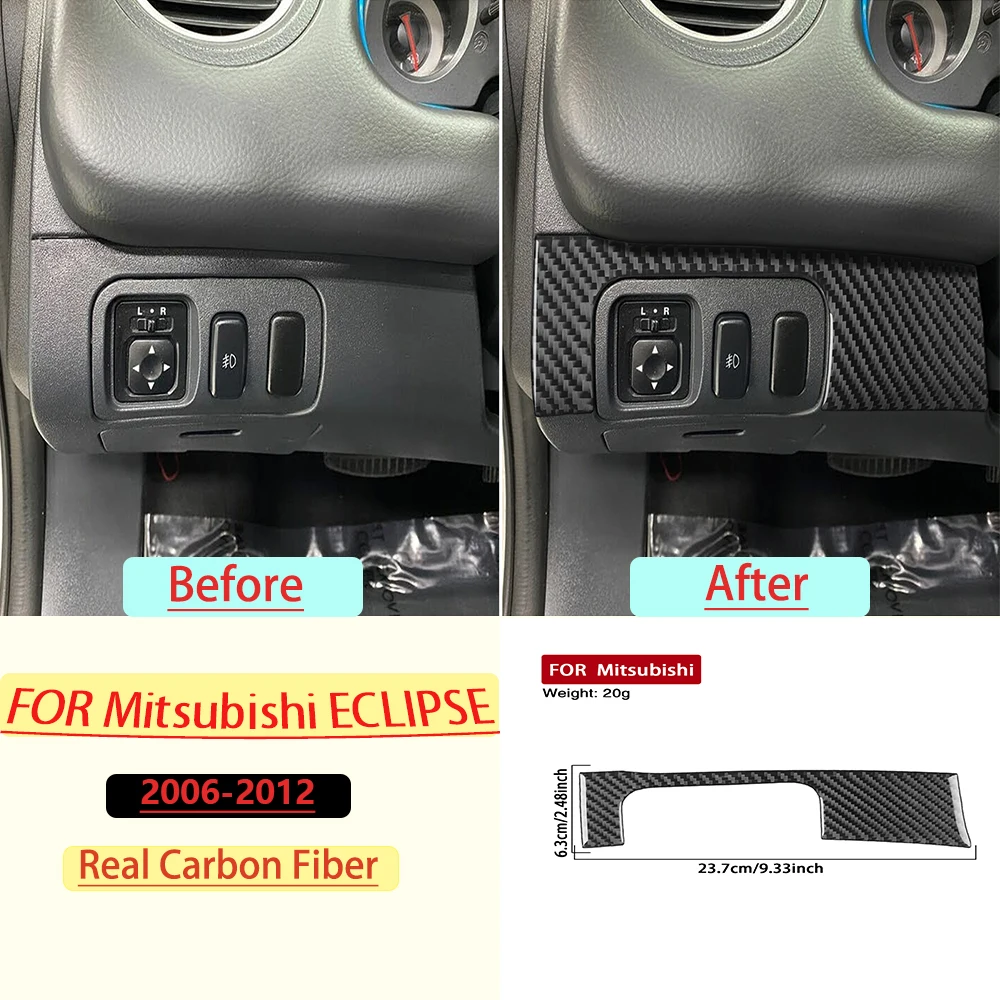 Real Soft Carbon Fiber For Mitsubishi Eclipse 2006-2012 Car Main Driver Trim Customizable Car Sticker Interior Accessories