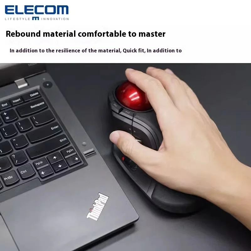 ELECOM ماوس عمودي مريح ماوس كرة التتبع ماوس لاسلكي 2.4G 10 أزرار قابلة للبرمجة تخصيص كمبيوتر مكتبي لـ AutoCAD