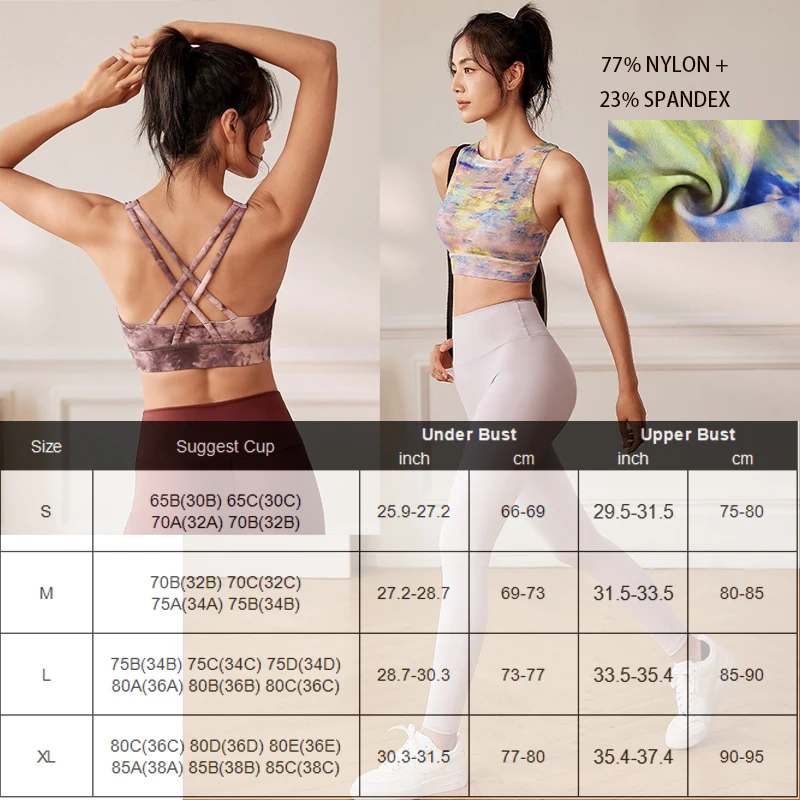 Aiithuug Crisscross Sexy Back Yoga Bra Colorful Running Bras Camouflage Sports Tops Yoga Crop Top Fitness Gym Dashing Bras Run