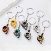 Car Modified Sound Turbocharger Pendant Metal Keychain Punk Style Waist Hanging Keyring Creative Men's Gift Auto Club Souvenirs
