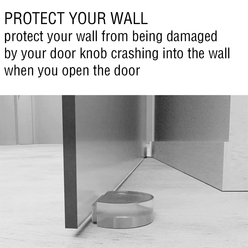 Self-Adhesive Door Stopper For Wall Protection No Punching Round Door Buffer Floor Stop The Home And Office Wall Protector