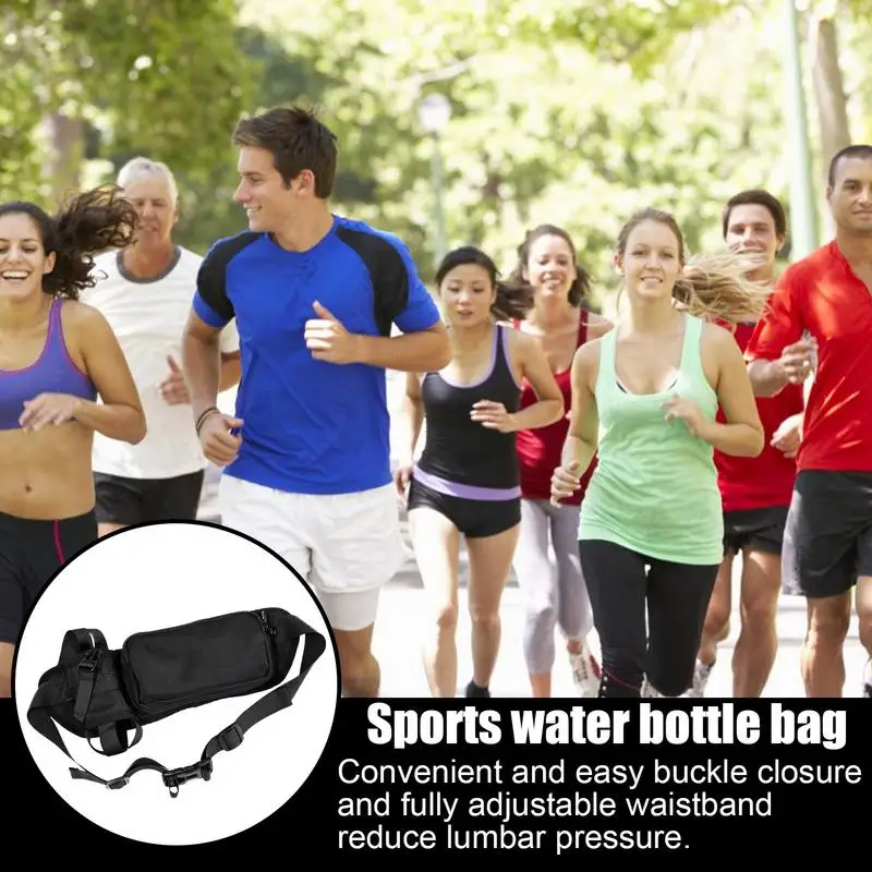 Fanny Pack With Water Bottle Holder Adjustable Fanny Pack Water Resistant Hip Bag For Women Men Running Bag For Phone Wallet image 3