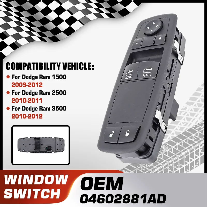 

04602881AD Car Power Master Window Switch Lifter Button For Dodge Ram 1500 Dodge Ram 2500 Dodge Ram 3500 2010-2012 68148893AB