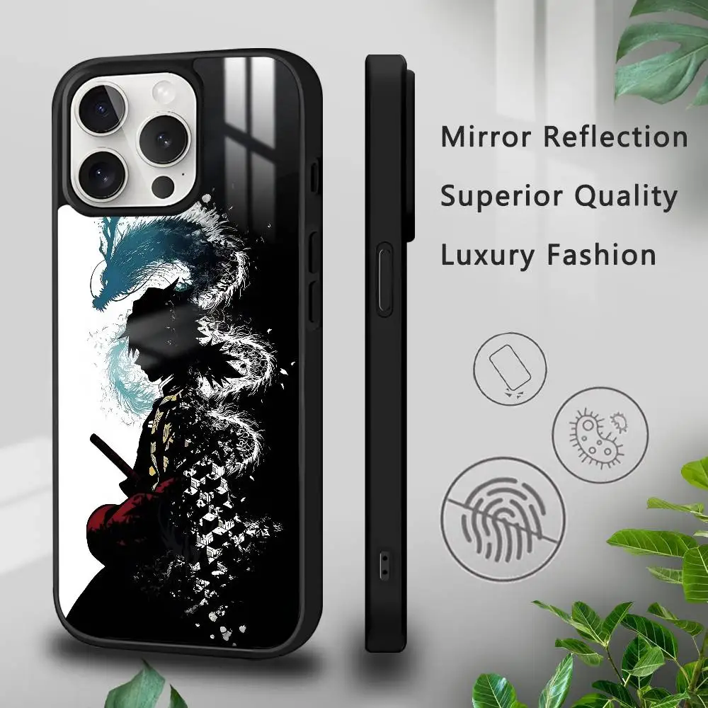 حافظة هاتف D-Demon Slayer Tomioka Giyuu لهاتف آيفون 16 15 14 13 12 11 Pro Xs Max Mini Plus Celulares Hard Funda