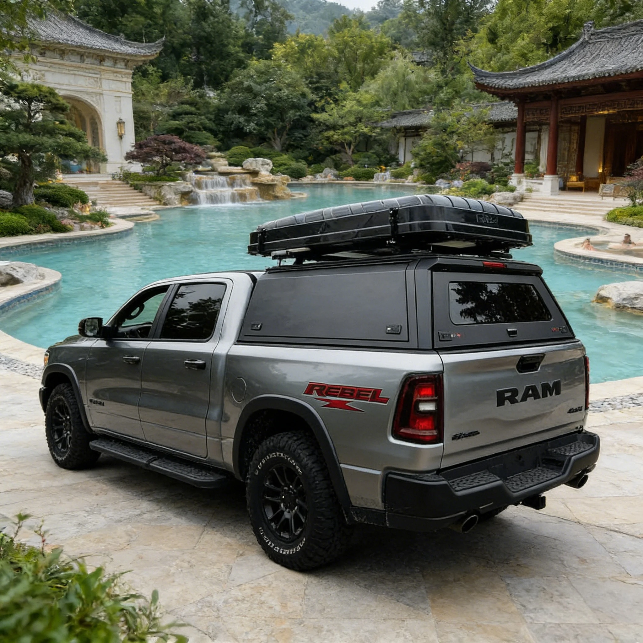

Крышка багажника из алюминиевого сплава Dream Garage для F150 2015+ и RAM 1500 Laramie 2019+ с установкой без сверления и функцией открывания багажника ключом