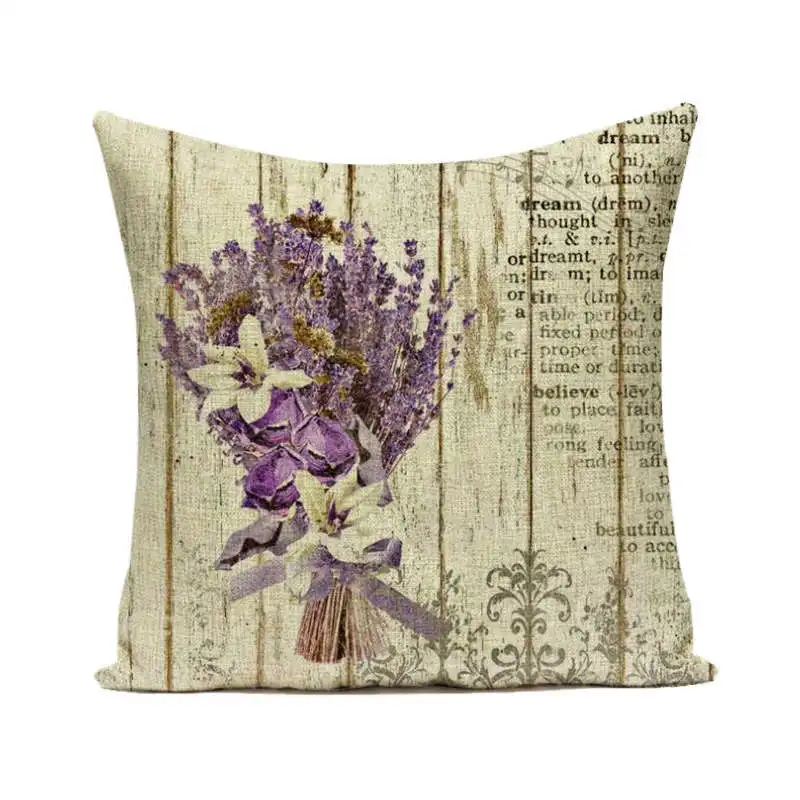 Lavendel Lila Blumen Kissenbezug Lila Blumen Kissenbezug 45x45cm Home Wohnzimmer Kissenbezug für Sofa Home Decor