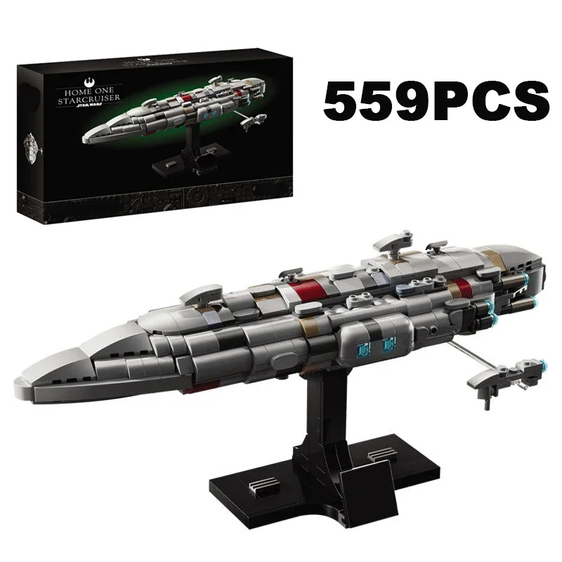 

559PCS 2025 Spaceship Space Stars Fighter Home One Starcruiser Building Blocks Model Assemble Bricks Toys Gift For Kid Boy Adult