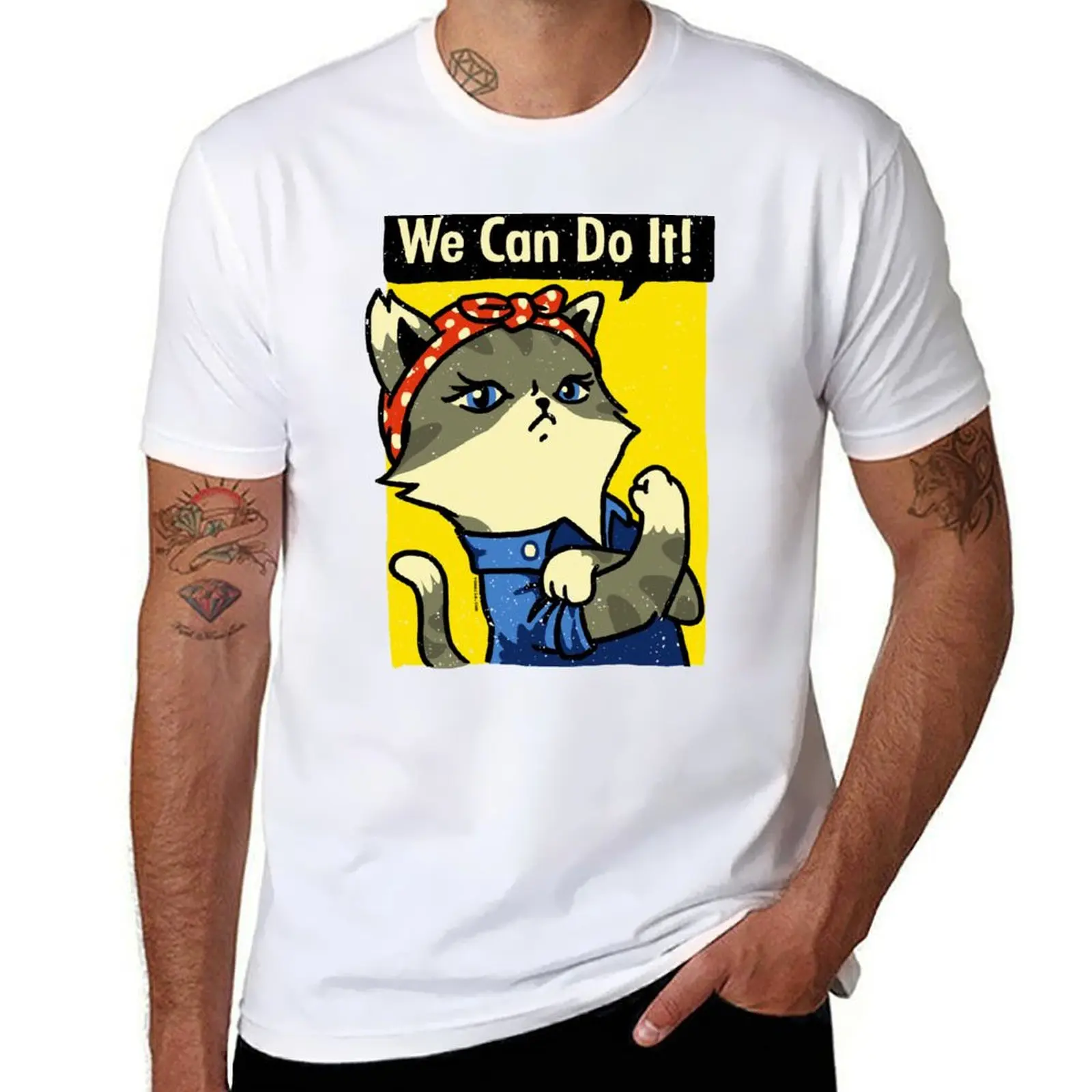 

Purrrsist! We can do it! T-Shirt No Iron Casual Short Sleeve Top