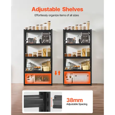 VEVOR 5-टियर गैराज स्टोरेज शेल्फ़ 2000 पाउंड एडजस्टेबल मेटल शेल्विंग यूटिलिटी रैक शेल्फ़ किचन वेयरहाउस बेसमेंट के लिए 8 best sales ठंडे बस्ते - №7