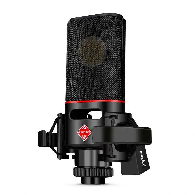 FANGDONG Professional Studio Microphone 48V Cardioid XLR Shock Mount for Broadcasting Karaoke & Gaming