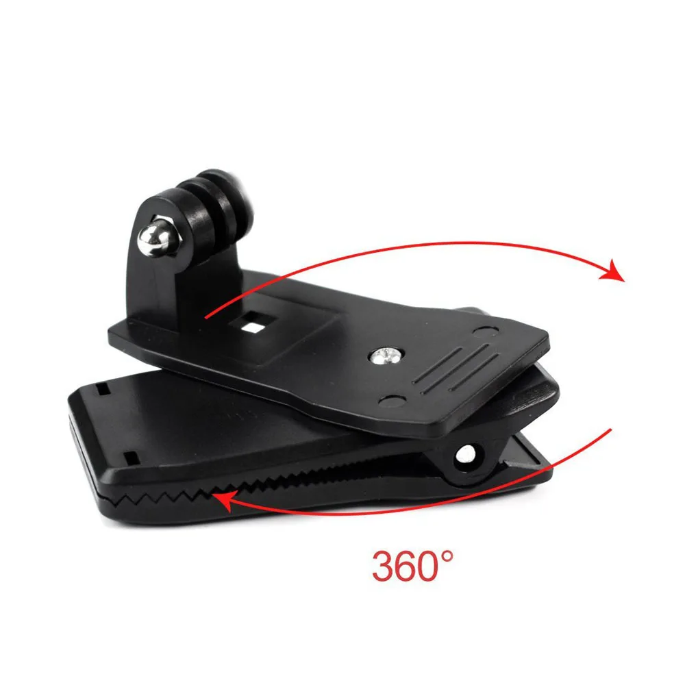 360 Degree Rotary Hat Belt Backpack Clip Clamp Mount For Gopro Hero 11 10 9 8 7 6 Session 4 3 Skiing Sony DJI OSMO Action Camera