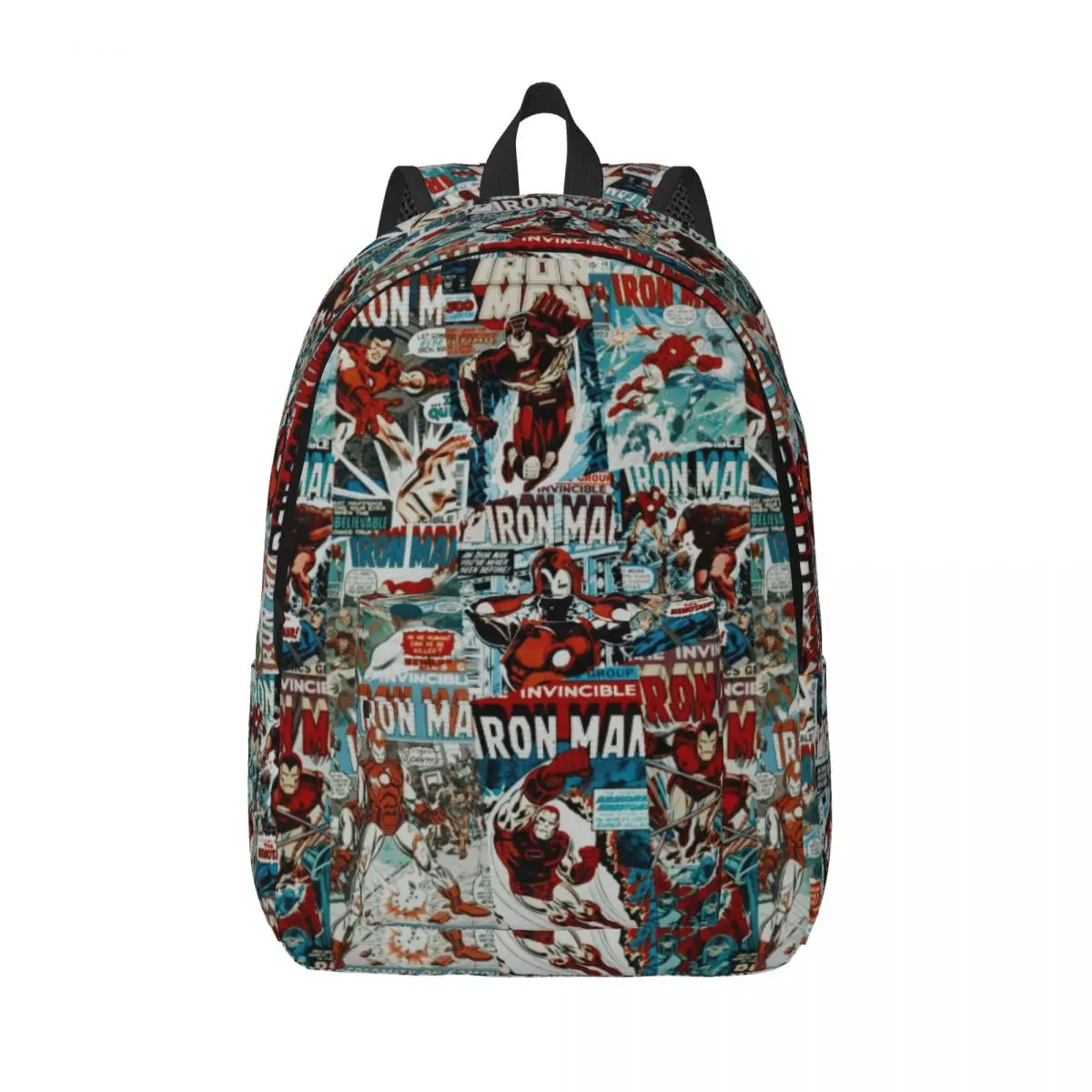 

Custom Iron Man Cartoon Canvas Backpack for Men Women School College Student Bookbag Fits 15 Inch Laptop Bags
