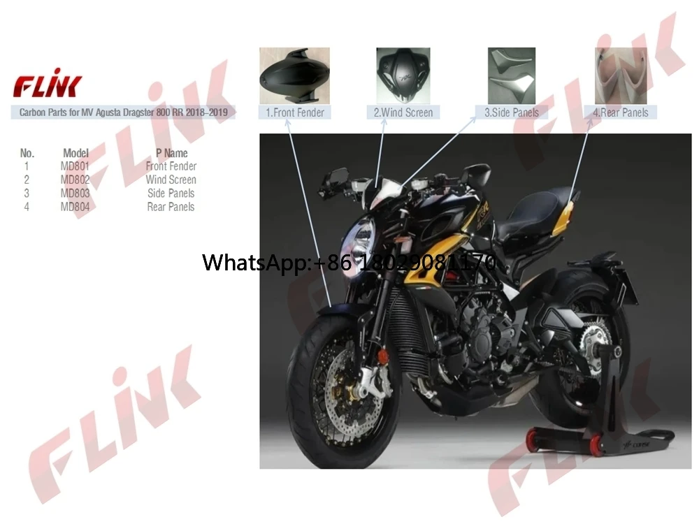 100% Full Carbon Fiber Wind Screen for MV Agusta Dragster 800 RR 2018-2019