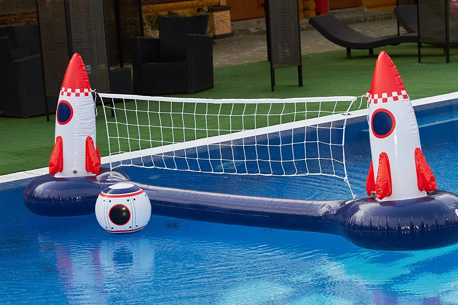 Giocattoli estivi gonfiabili per giochi d'acqua con razzo da pallavolo per piscina portatile