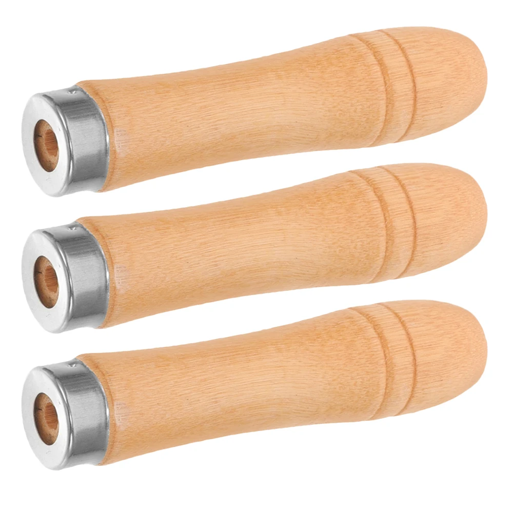 

3Pcs Detachable Solid Wood Handles for Spatula Wood Replacement 6x45mm Hole Anti-Scald Pan Handle Kitchen Tool Set