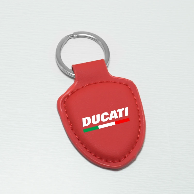 For Ducati Monster Panigale 748 1299 1198 749 999 1098 1199 Leather Car Keychain Promotional Gift with Logo Keychain Accessories