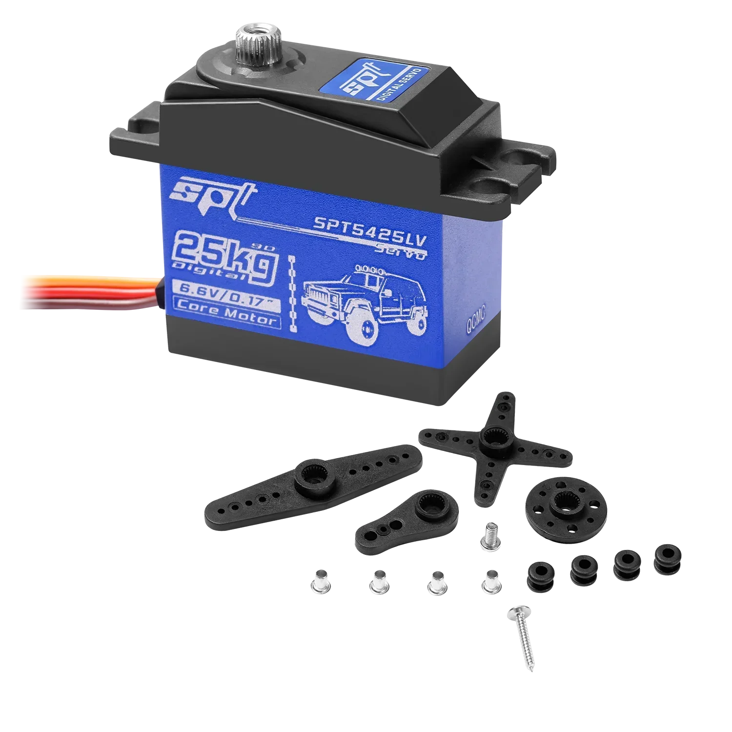 SPT 5425LV 25KG Metal Gear High Speed Large Angle Digital RC Servo for 1/8 1/10 RC Crawler Car Fixed-wing Robot Arm SCX10 TRX4