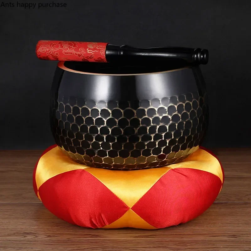 Copper Bowl Buddha Sound Bowl Buddhist Supplies Tibetan Bowls Sacrificial Therapy Music Tibetan Singing Set Mat Stick