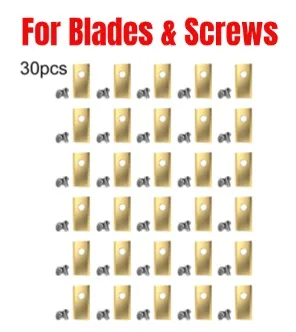 30 Sets Titanium Coated Lawn Mower For Blades With Screws For Parkside Robotic Mower Replacement Parts Garden Cutting Tools