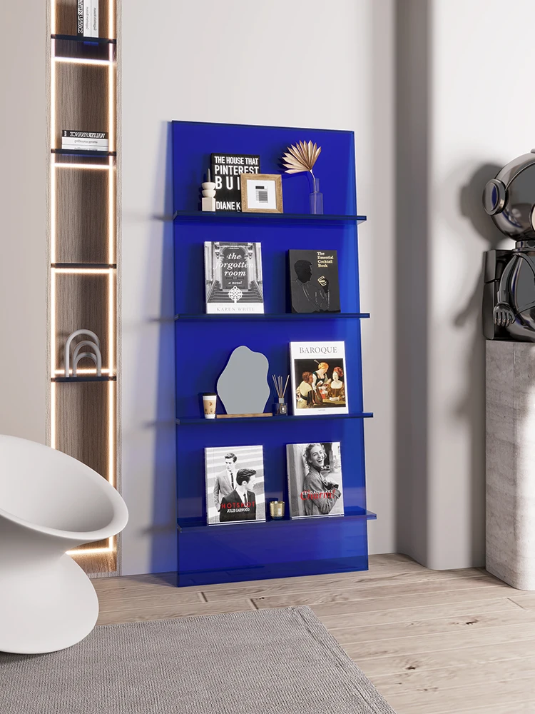 

Simple modern acrylic bookshelf, living room magazine shelf, studio floor-to-wall shelf, reading room book shelf