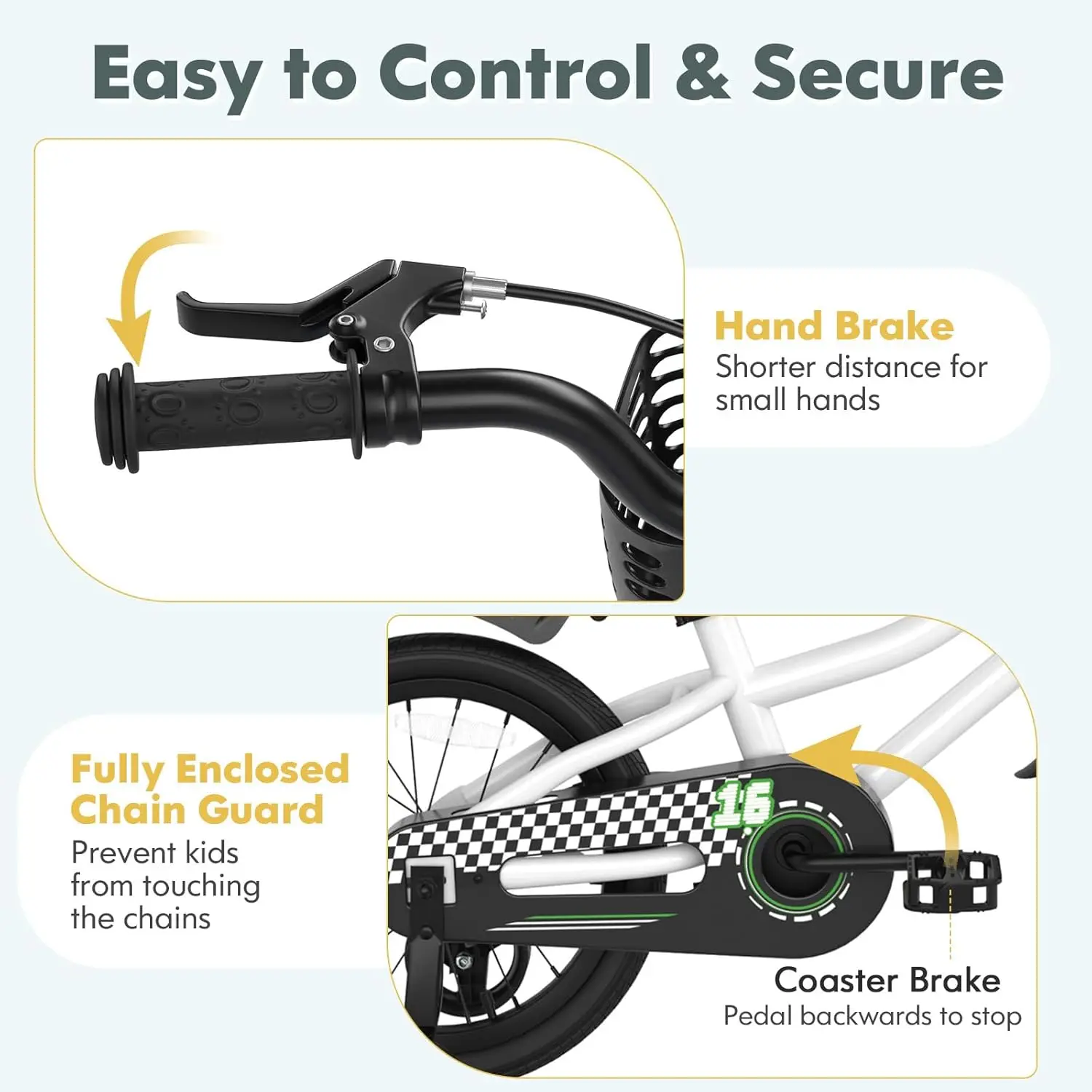 Rower dziecięcy, 12 14 16 18 cali, rower dla maluchów dla chłopców i dziewcząt w wieku 3-8 lat, rower dziecięcy z odpinanymi kółkami pomocniczymi, hamulec ręczny