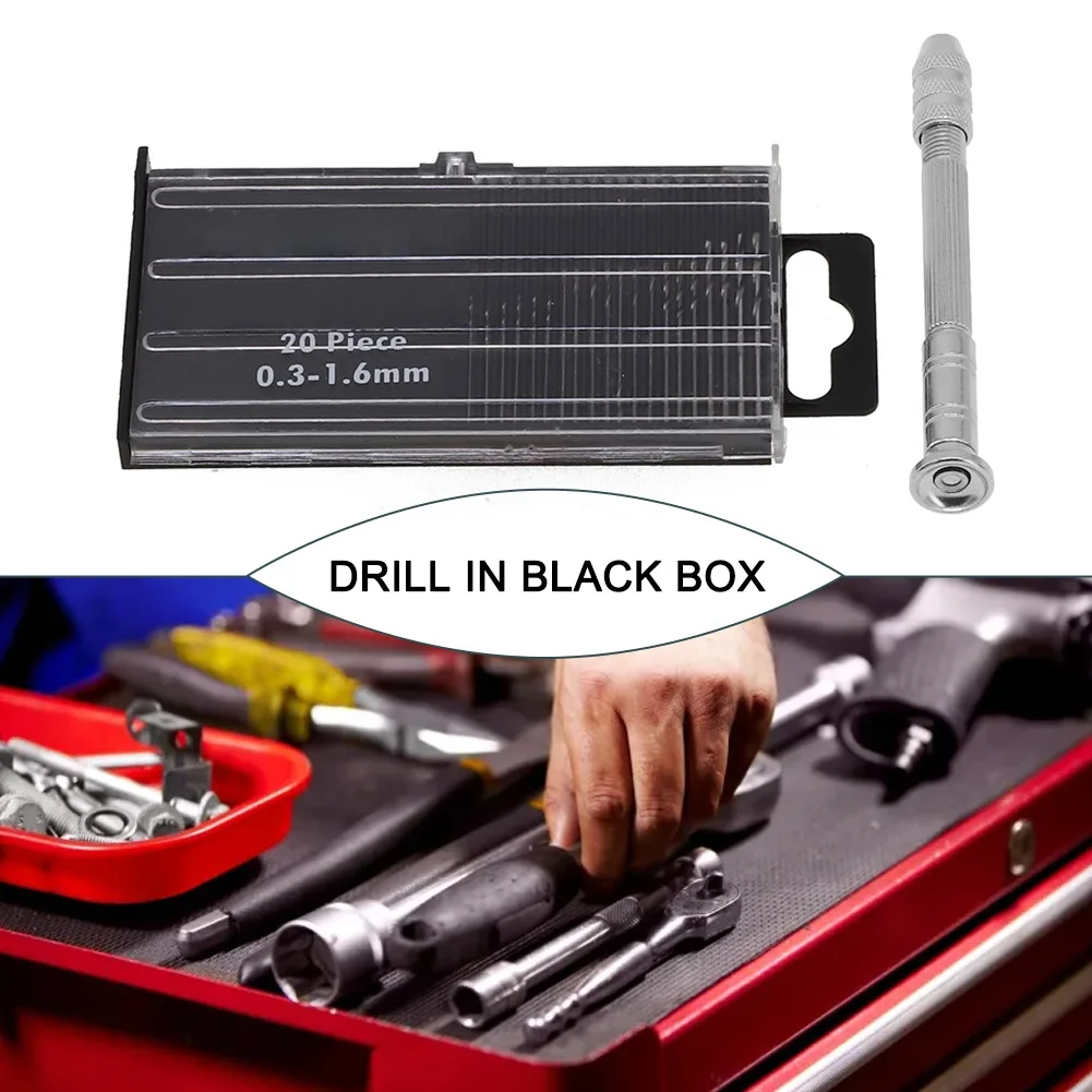High Quality Woodworking Drilling Tools Hand Drill Drill Bit 0.3-3.2mm 21Pcs set Aluminum Alloy Power Rotary Tools Small