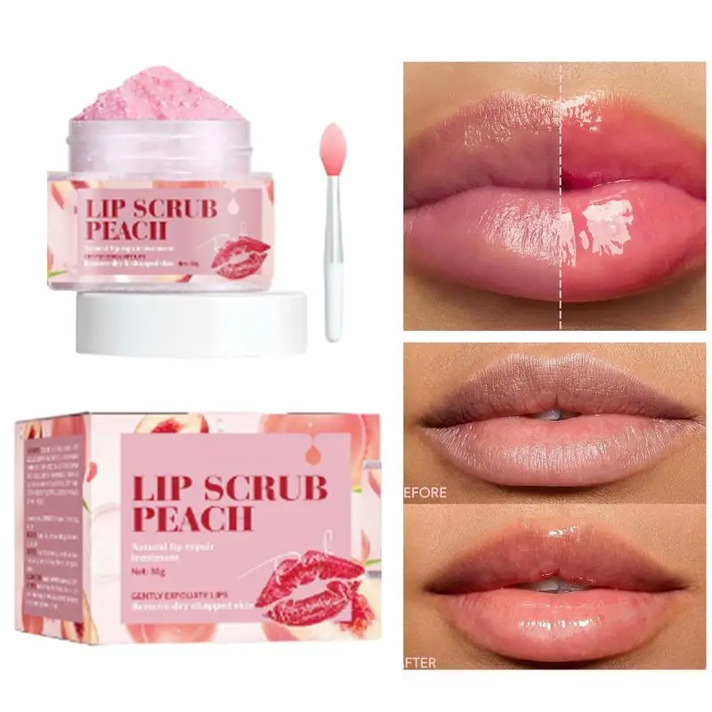 Peach Lip Mask Moisturizing Lip Balm Reduces Lip Lines Lip Scrub Exfoliator Dry Cracked Lips Skincare Lip Scrubber Lip Masque