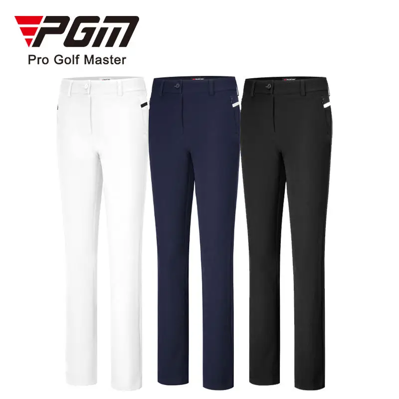 PGM Women's Golf Straight Leg Pants with Laser Perforated Sports Fabric for Stretch Comfort Golf Wear for Women KUZ150