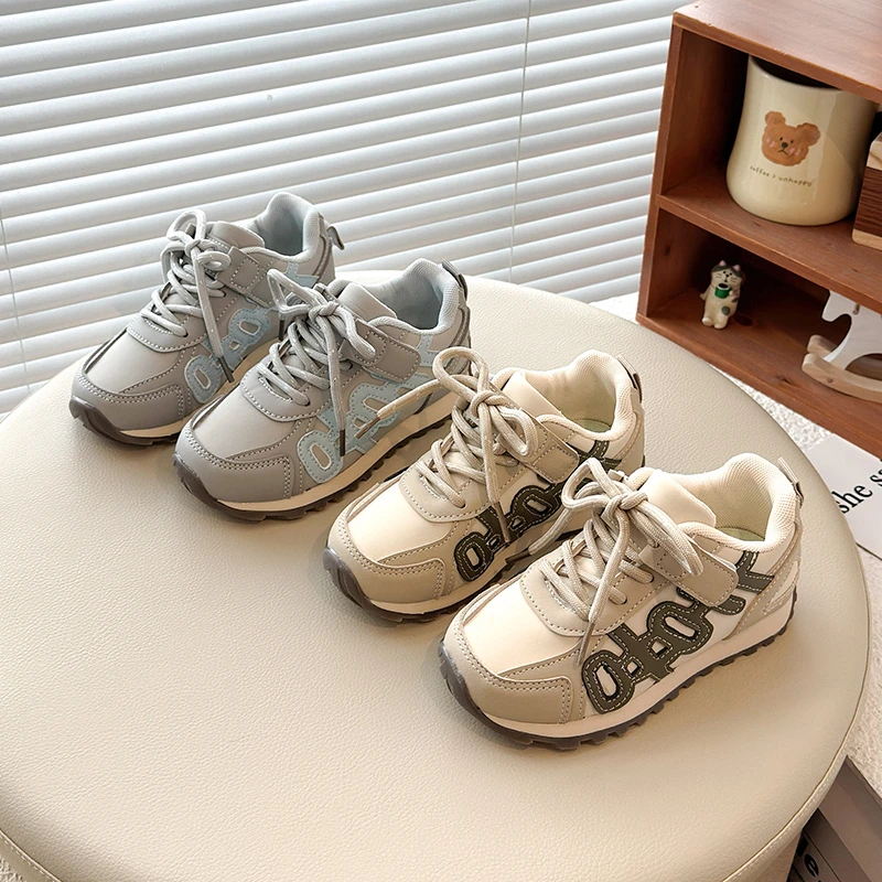 

Kids Fashion Design White Non-slip Casual Shoes Children's Sneakers Boys Girls Hook Breathable Sneakers Toddler Outdoor Shoes
